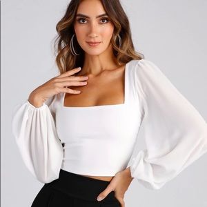Classy Chic Chiffon Crop Top